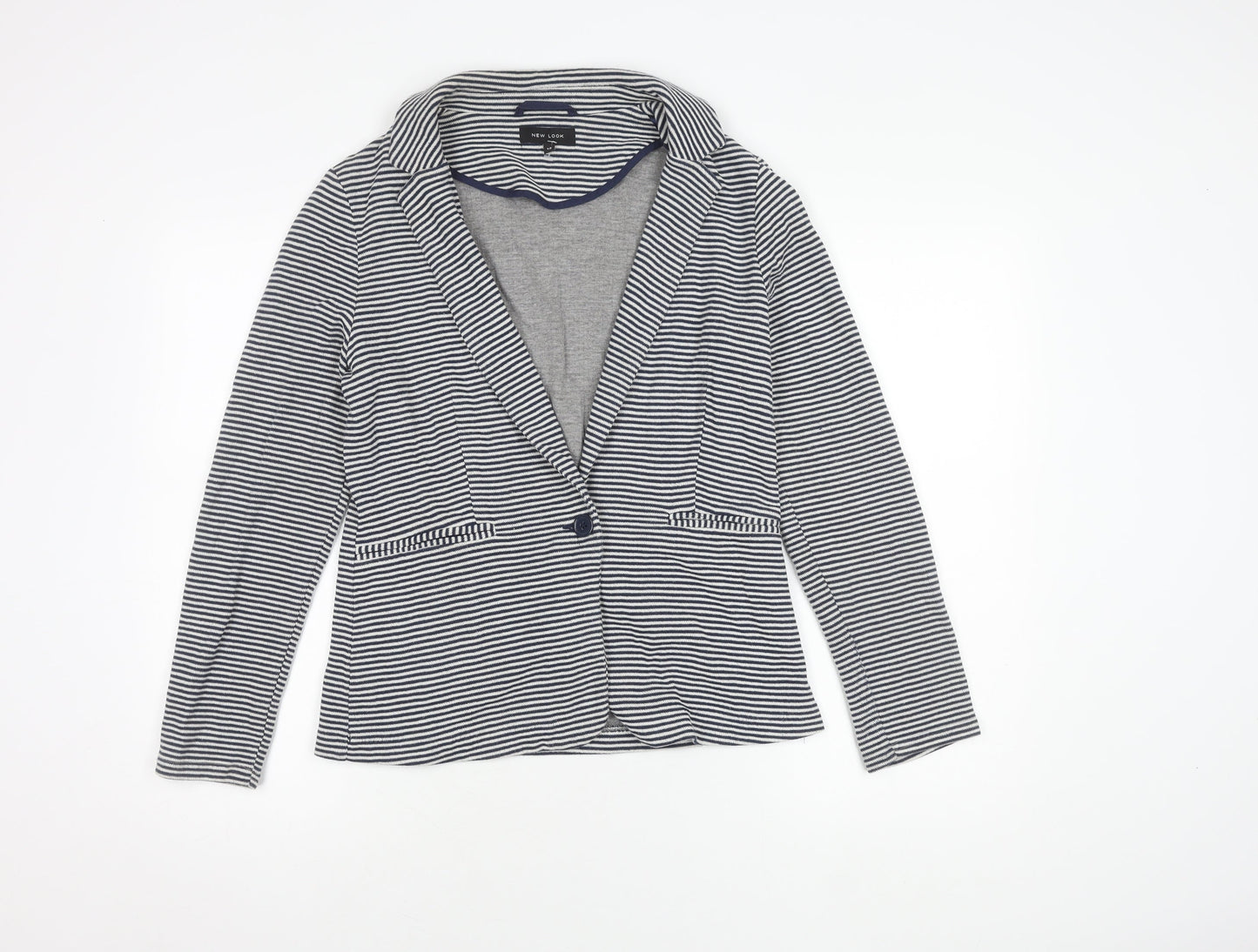 New Look Women's Navy Striped Blazer Size 12