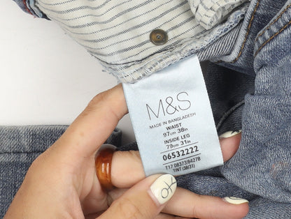 Marks and Spencer Men's Blue Straight Jeans 38W