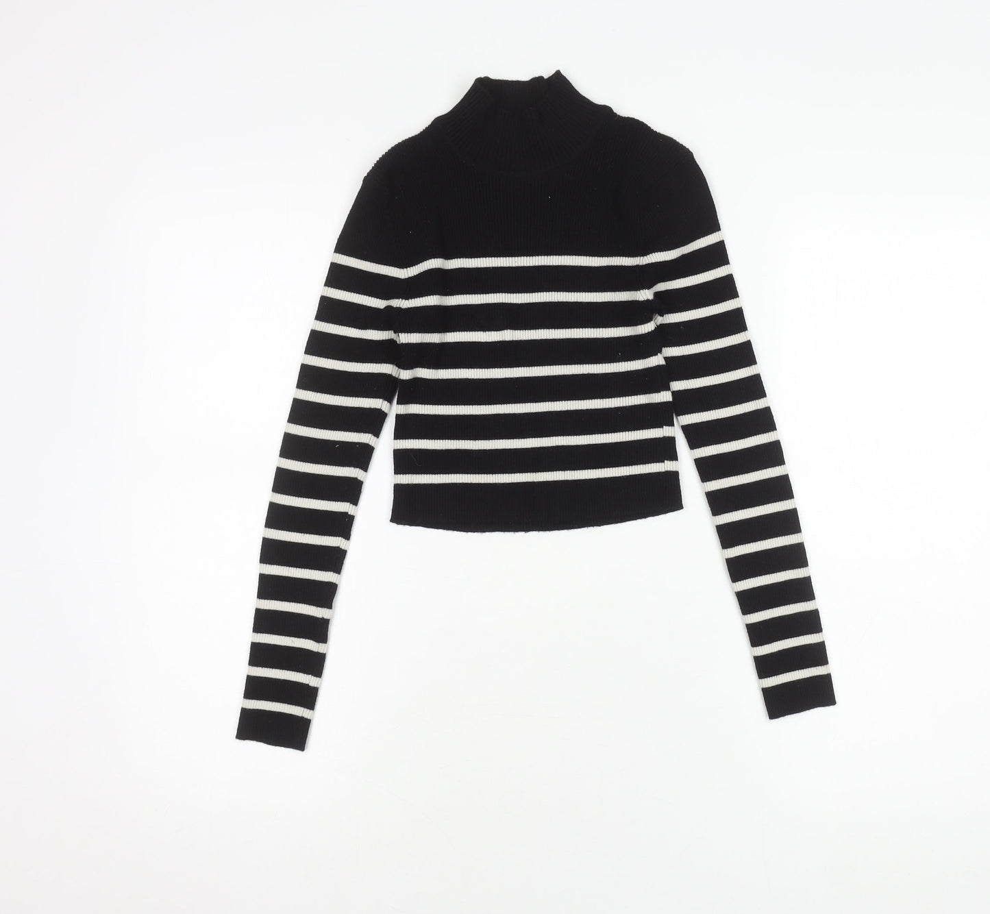 Womens UK Size S Pull & Bear Black Pullover Jumper