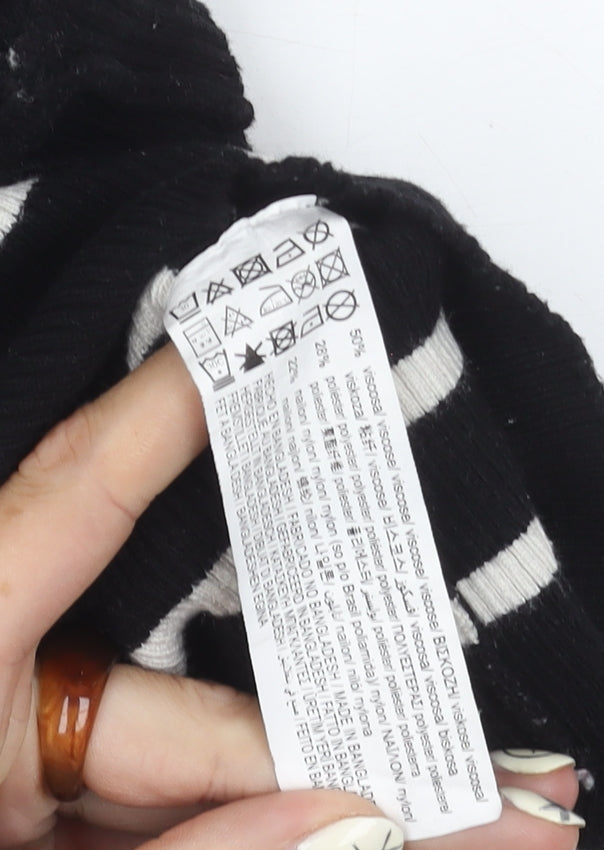 Womens UK Size S Pull & Bear Black Pullover Jumper