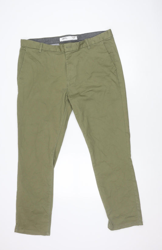 Burton Menswear London Green Chino Trousers 40R Slim Fit