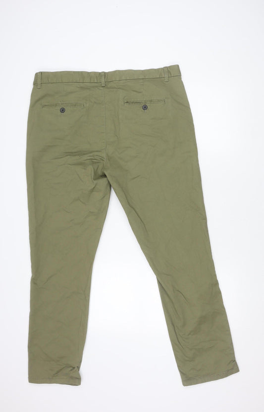Burton Menswear London Green Chino Trousers 40R Slim Fit