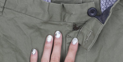 Burton Menswear London Green Chino Trousers 40R Slim Fit