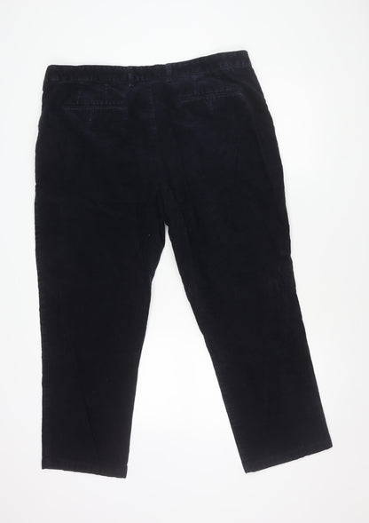 Marks and Spencer Men's Blue Regular Fit Trousers 42