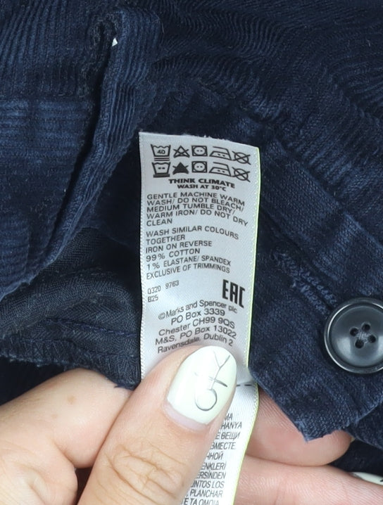 Marks and Spencer Men's Blue Regular Fit Trousers 42