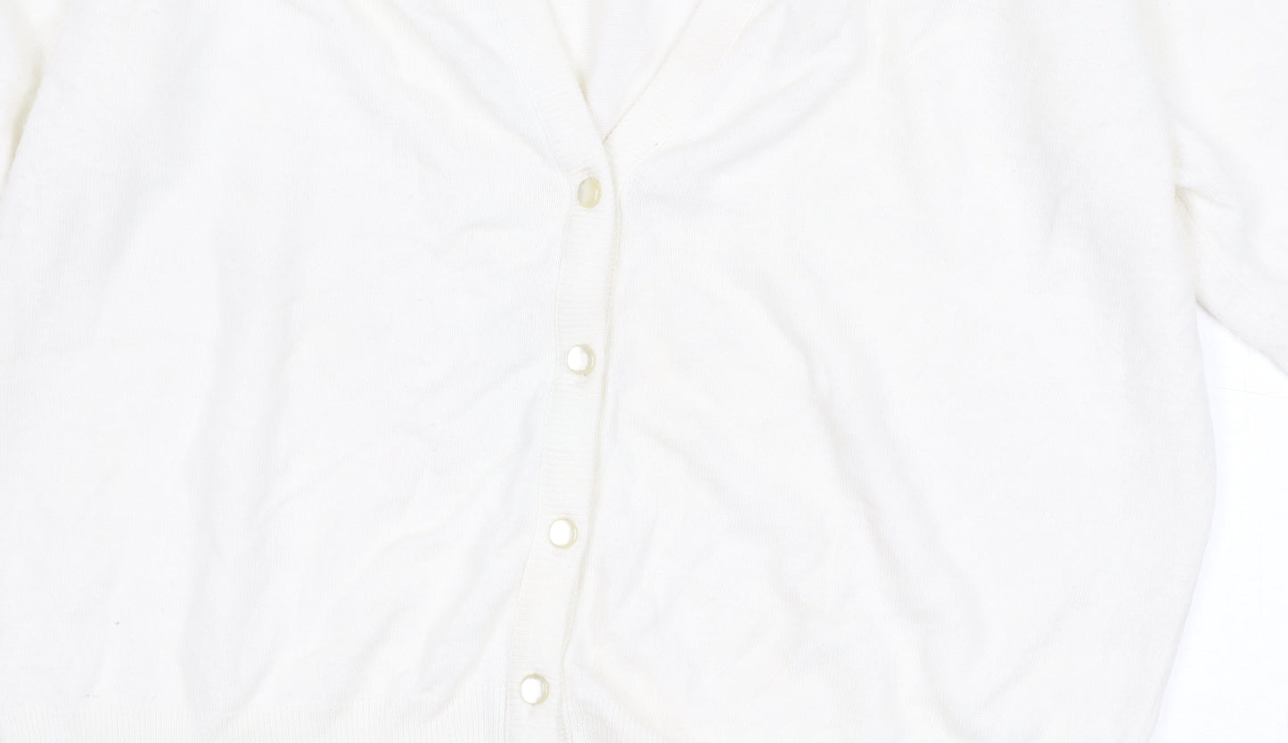 St Michael Women's White Cardigan Size 14