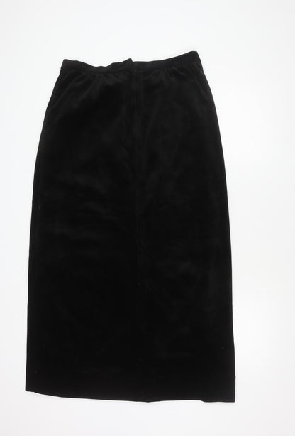 Black Velvet Pencil Skirt - Size 18, Women's Winter Fashion