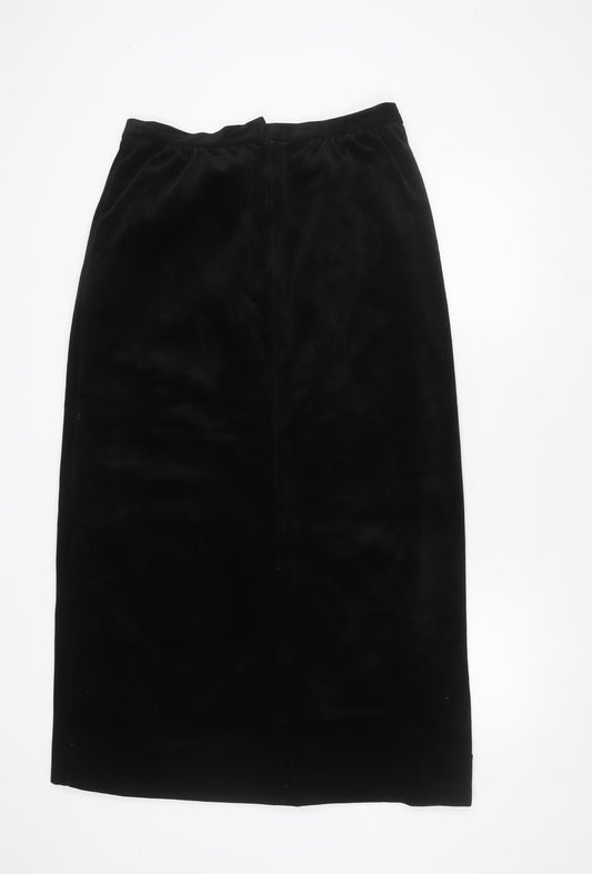 Black Velvet Pencil Skirt - Size 18, Women's Winter Fashion