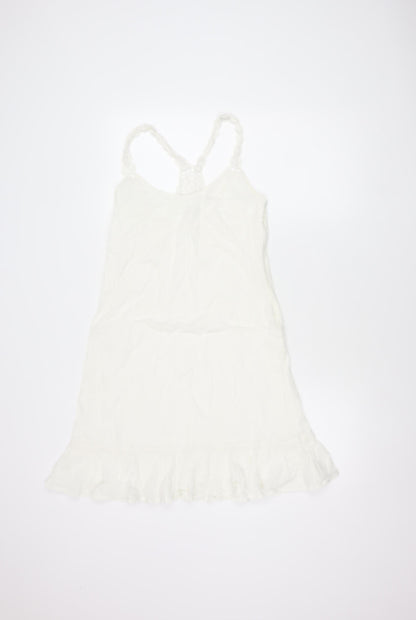 Esprit Women's White Cotton Slip Dress - Size 8