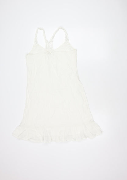 Esprit Women's White Cotton Slip Dress - Size 8