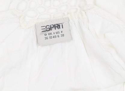 Esprit Women's White Cotton Slip Dress - Size 8
