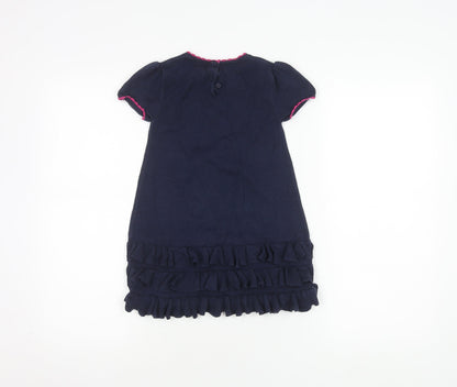 Shrinking Violet Blue Floral Dress, Girls 3-4Y, Cotton Blend
