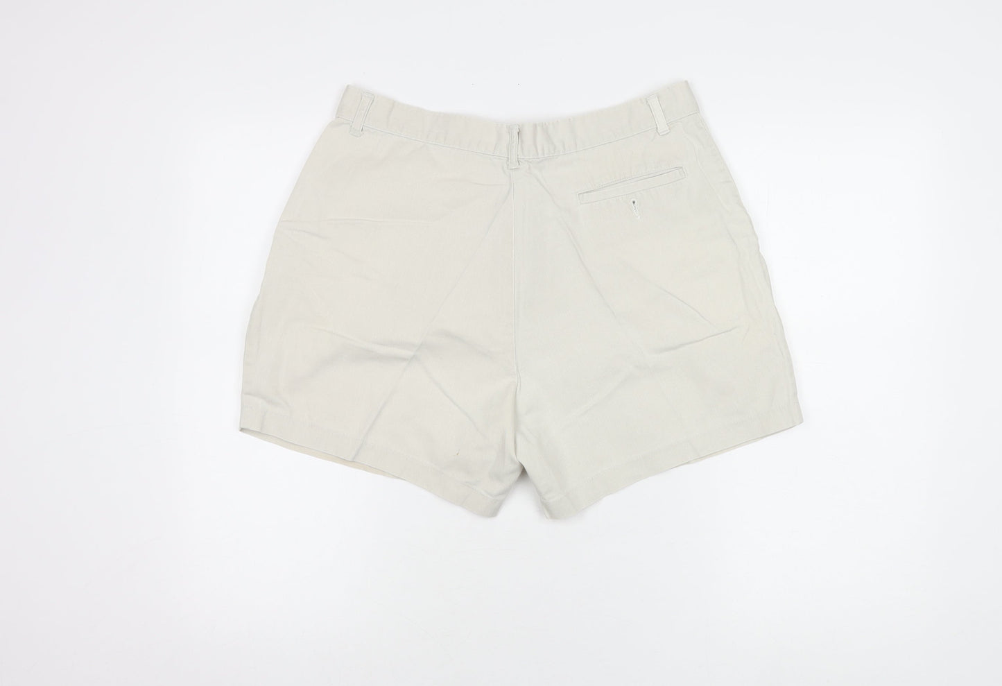 St Michael Beige Women's Cotton Pleated Shorts Size 8