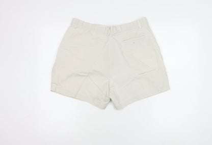 St Michael Beige Women's Cotton Pleated Shorts Size 8