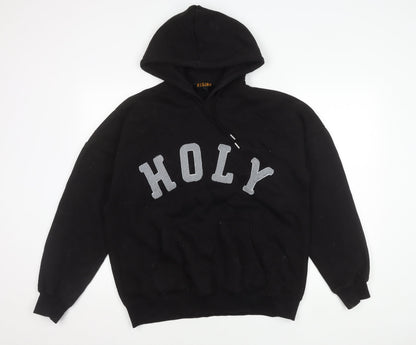 Rising Black Pullover Hoodie Unisex S Fleece Logo