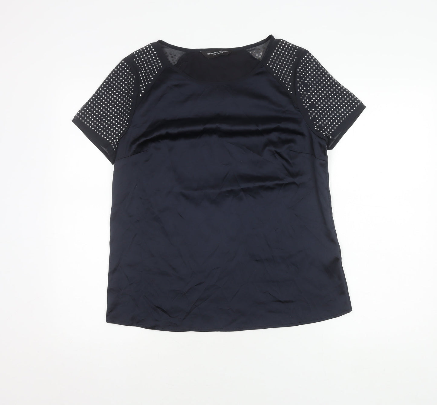 Womens UK Size 12 Dorothy Perkins Black Basic Blouse