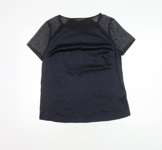 Womens UK Size 12 Dorothy Perkins Black Basic Blouse