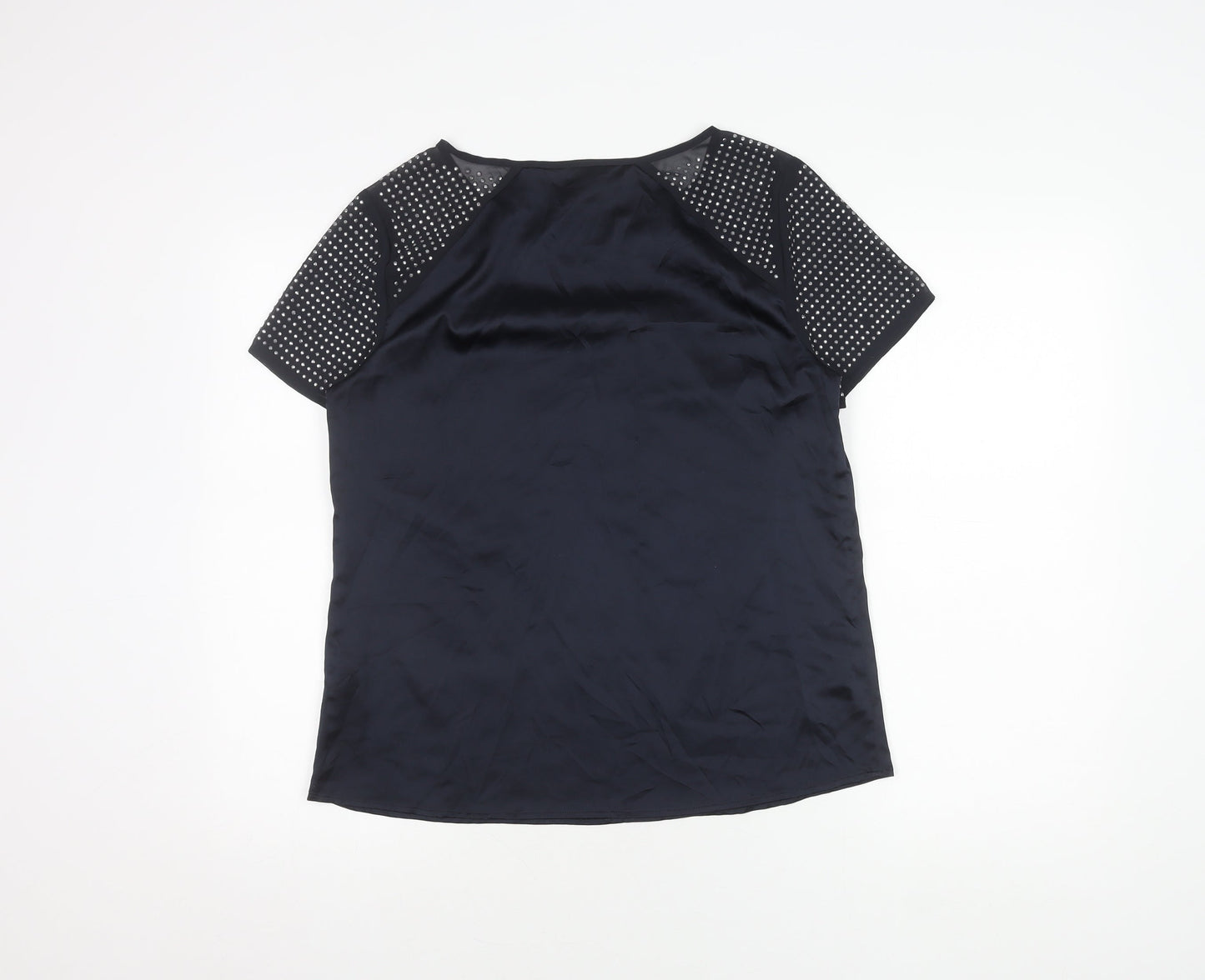 Womens UK Size 12 Dorothy Perkins Black Basic Blouse