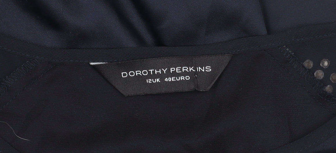 Womens UK Size 12 Dorothy Perkins Black Basic Blouse