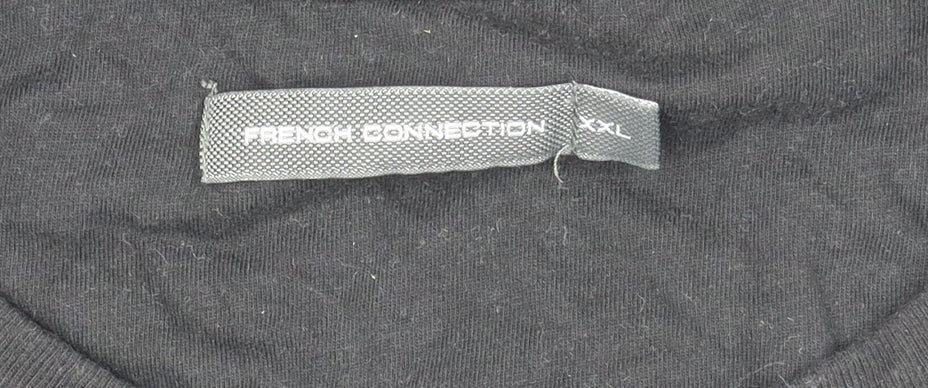 Mens UK Size 2XL French Connection Black  T-Shirt