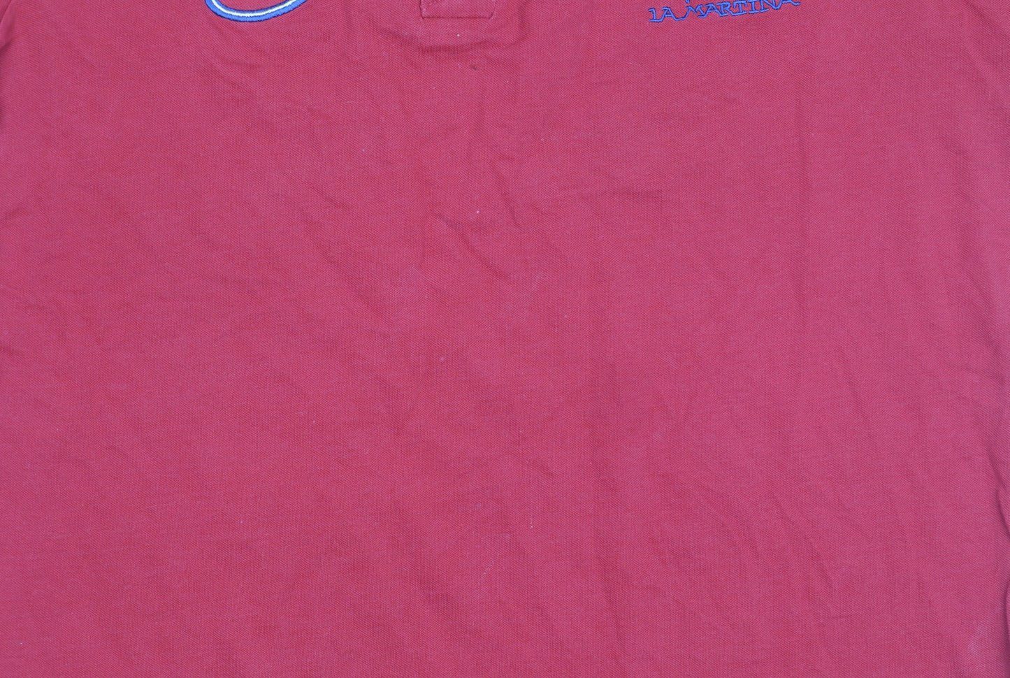 La Martina Men's Red XL Embroidered Polo Shirt