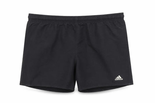 Front view of Adidas Black unisex kids athletic shorts 13-14 years