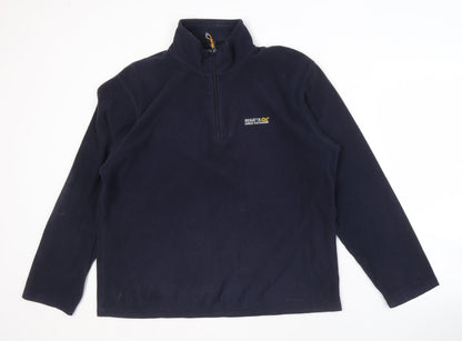 Mens UK Size L Regatta Black 1/4 Zip Sweatshirt