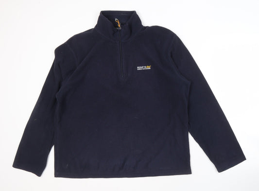 Mens UK Size L Regatta Black 1/4 Zip Sweatshirt