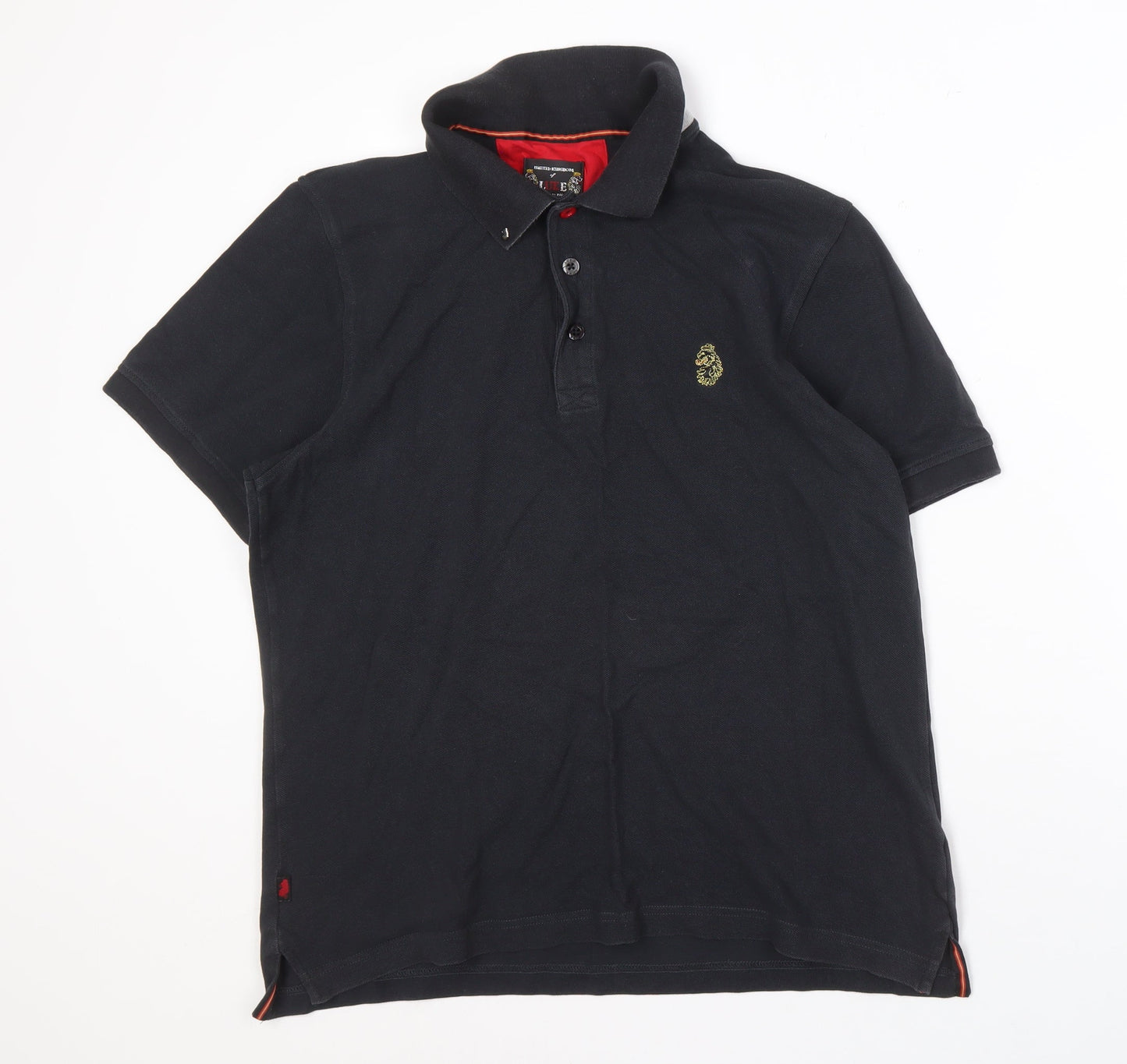 Luke Men's Black XL Polo Shirt with Embroidered Logo