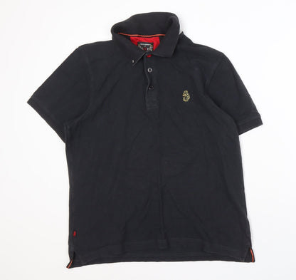 Luke Men's Black XL Polo Shirt with Embroidered Logo