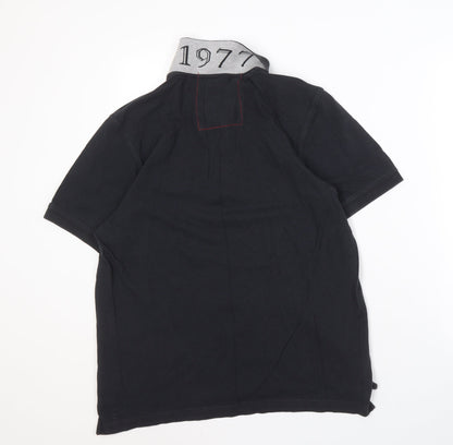 Luke Men's Black XL Polo Shirt with Embroidered Logo