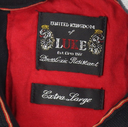 Luke Men's Black XL Polo Shirt with Embroidered Logo