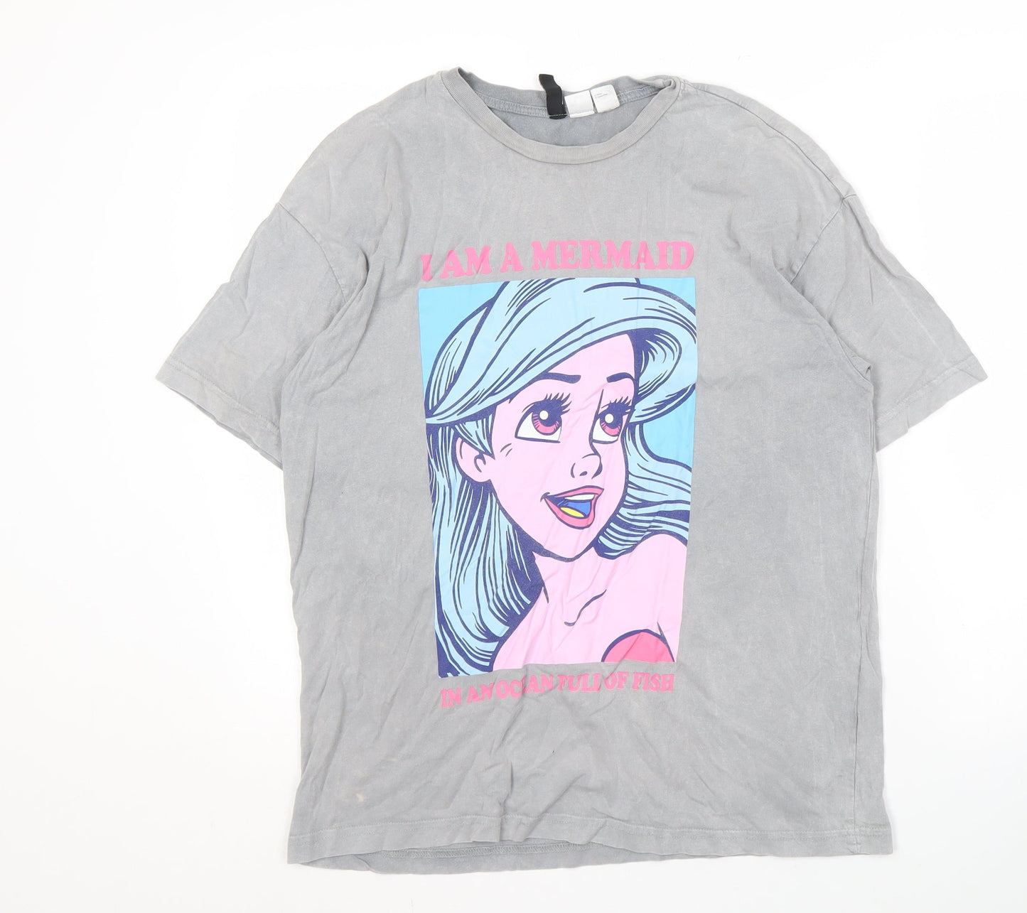 Womens UK Size S Divided Grey  T-Shirt