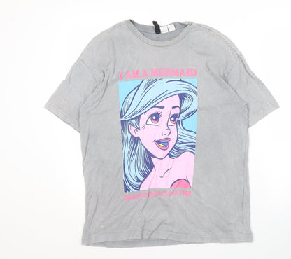 Womens UK Size S Divided Grey  T-Shirt