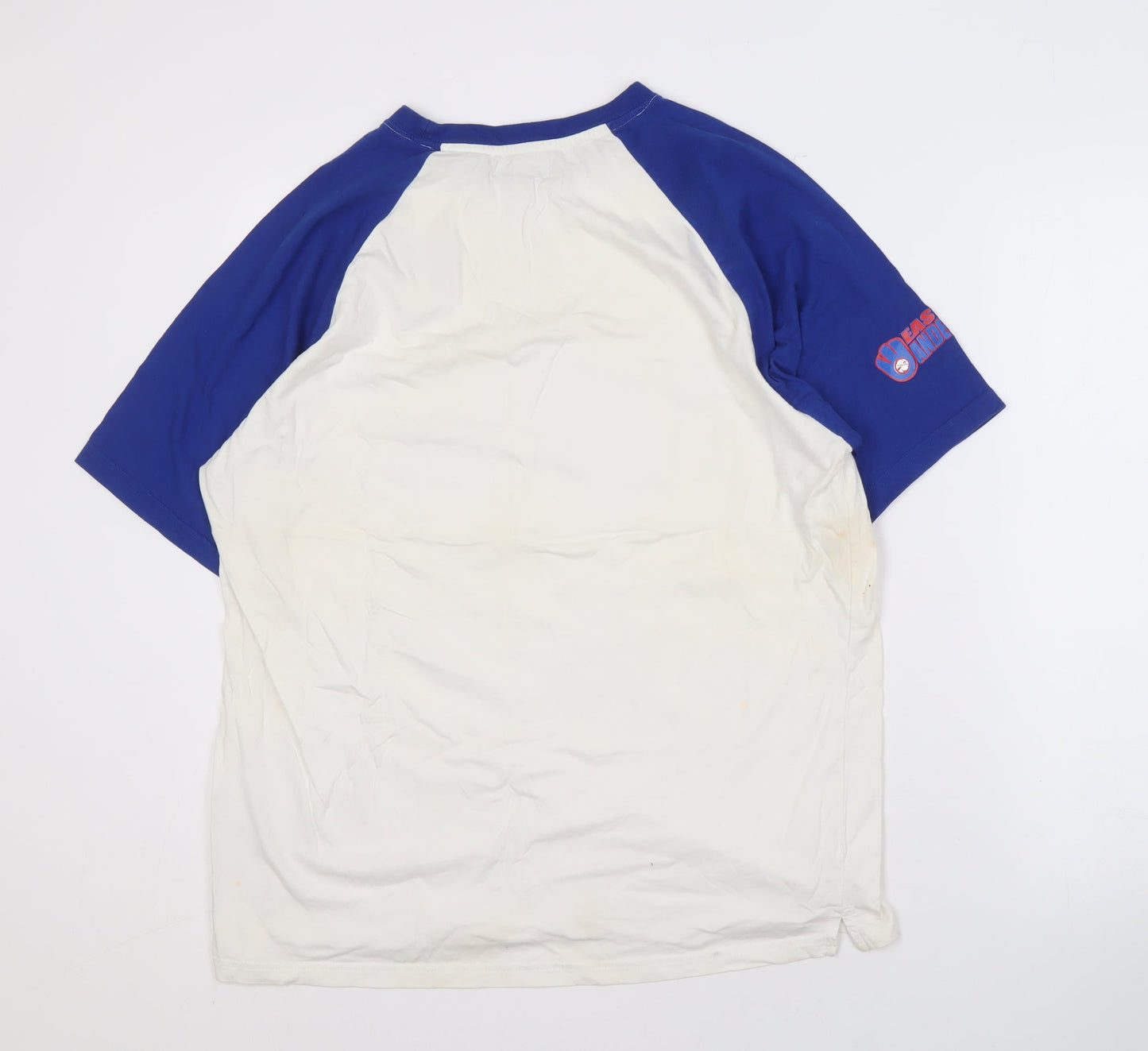 Kariban Men's White Blue Sports T-Shirt Size L