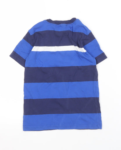Ralph Lauren Boys Blue Striped T-Shirt Logo Casual