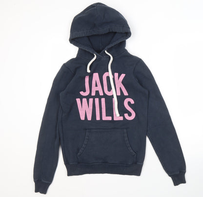 Womens UK Size 8 Jack Wills Blue Pullover Hoodie