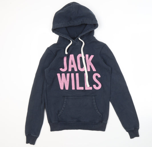 Womens UK Size 8 Jack Wills Blue Pullover Hoodie