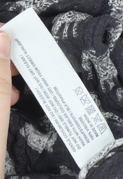 FatFace Women Black Animal Print Shift Dress Size 14