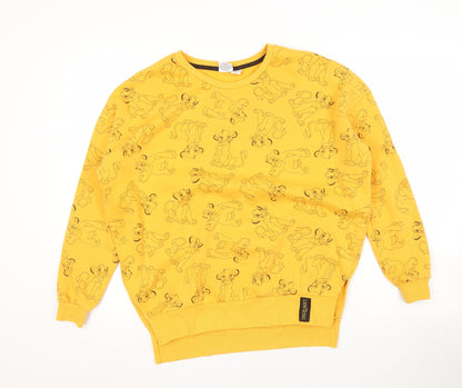 Womens UK Size XS Disney Yellow Pullover Sweatshirt