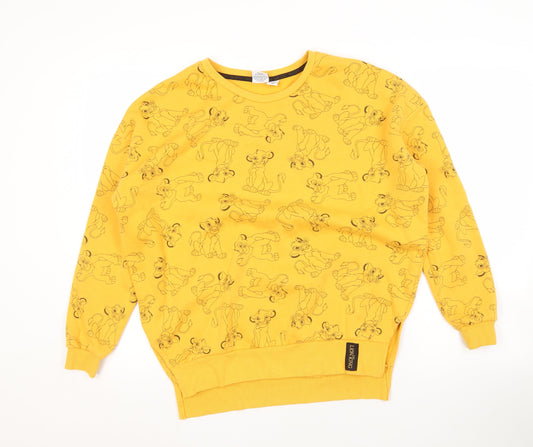 Womens UK Size XS Disney Yellow Pullover Sweatshirt