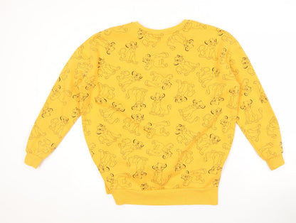 Womens UK Size XS Disney Yellow Pullover Sweatshirt