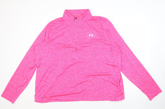 Under Armour Women's Pink 3XL Long Sleeve Pullover Top