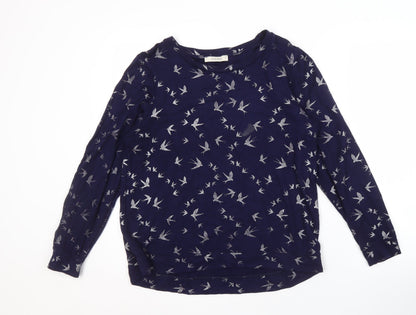 Oasis Women's Blue Crew Neck Animal Print Sweatshirt M