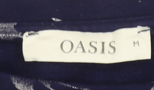 Oasis Women's Blue Crew Neck Animal Print Sweatshirt M
