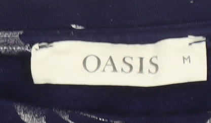 Oasis Women's Blue Crew Neck Animal Print Sweatshirt M