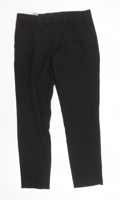 Mens UK Size 32S Moss   Black Trousers