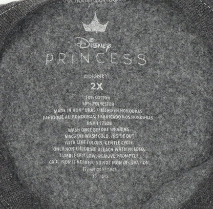 Womens UK Size 2XL Disney Princess Grey Pullover Sweatshirt