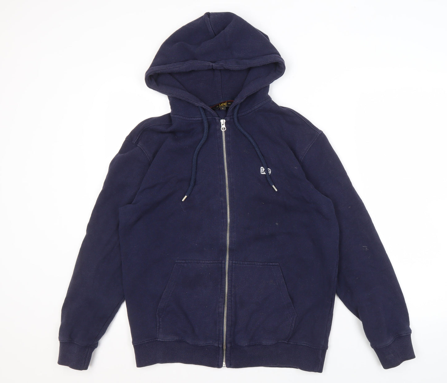 Mens UK Size M Lee Blue Full Zip Hoodie