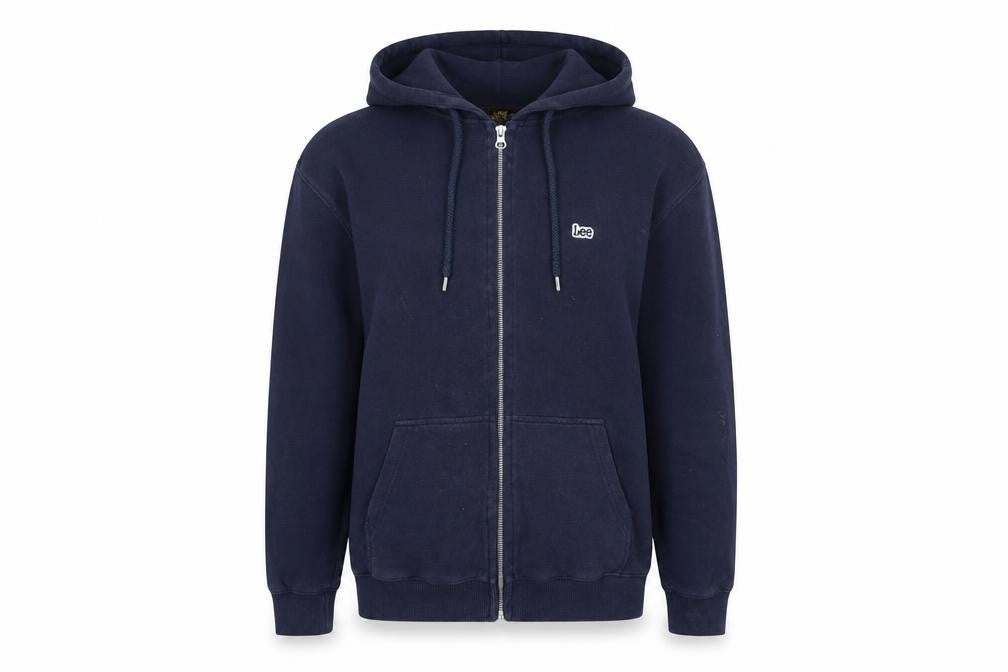 Mens UK Size M Lee Blue Full Zip Hoodie